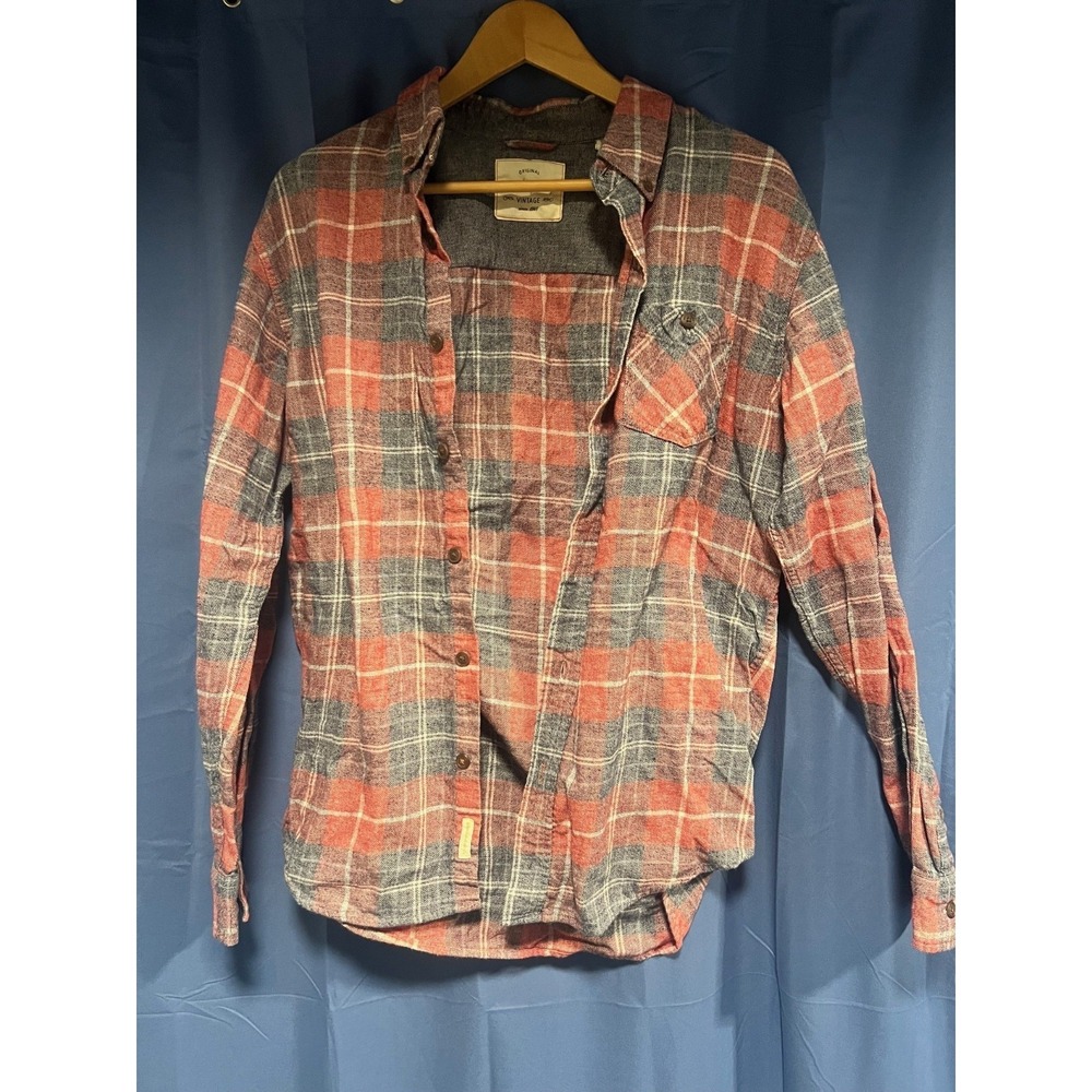 Men's‎ Red Plaid Weatherproof Long Sleeve Button Up Size M